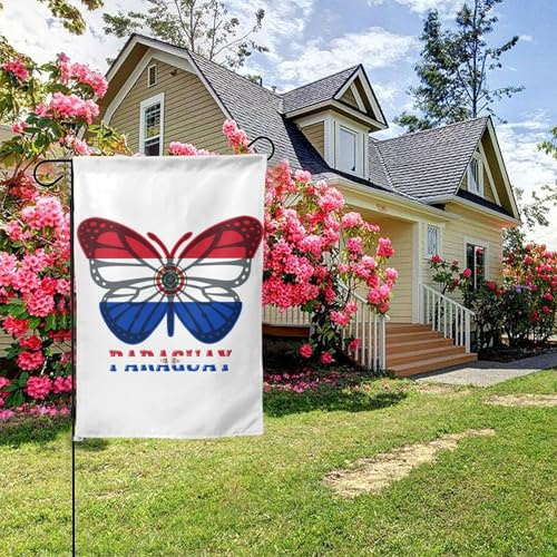Bandera paraguaya de mariposa de doble cara, 28 x 40 pulgadas, decoración para exteriores