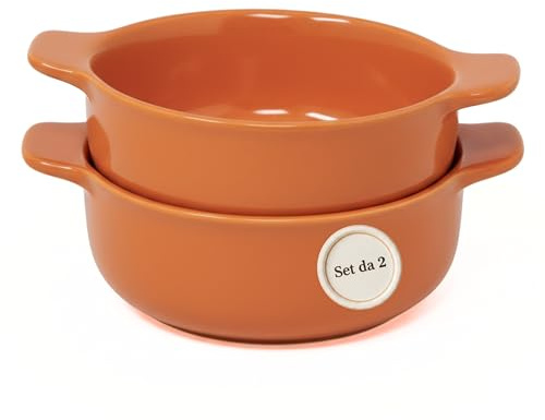 Wald Casseruola monoporzione Ø 15 cm ceramica – set 2 pezzi, pentola forno, teglia piccola, pirofila porzione singola per cucina, tavola e servizio (Aragosta)