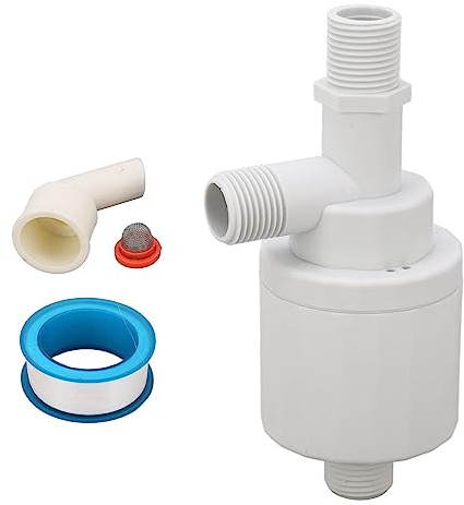Float Valve 1/2 Inch DN15 | Top Inlet Auto Water Level Control for Pool/Water Container/Toilet | 304 Stainless Steel, 142psi High Pressure, 10.7 GPM Flow