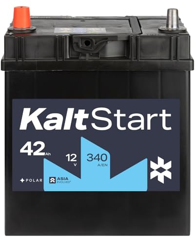 KaltStart Autobatterie 12V 42Ah 340A/EN ASIA Pluspol Links | 30% mehr Startleistung, ersetzt 35Ah 36Ah 38Ah 42Ah