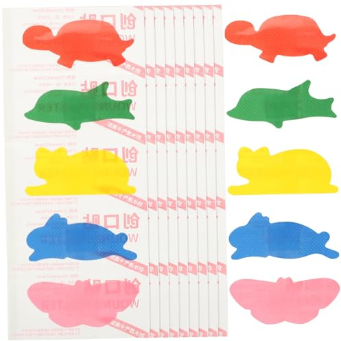 NOLITOY 4 Boxes Colorful Cartoon Bandages Small Adhesive Patches Breathable Wound Care for Boys Emergency Use