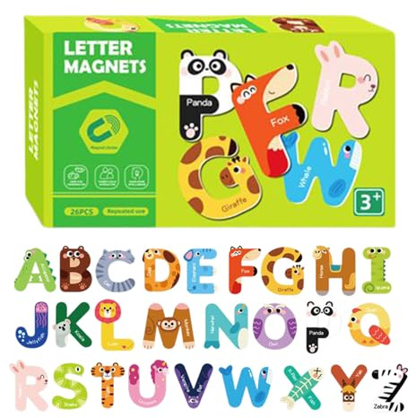 Bkljkf Magnetische Alphabet Buchstaben - Frühförderung Buchstabierspielzeug,Tieralphabet Kühlschrankmagneten Für Kinder | Für Kinder Kindergarten Zuhause Reisen