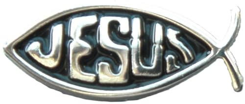 Christliche Anstecknadel Jesus Fisch religiöse Anstecknadel Metall Brosche mit Ichthys Symbol