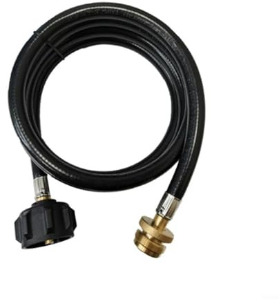 Alanmoship Adattatore per tubo flessibile con linea del gas da 1,8 m, collega una bombola di propano da 0,5 kg a un serbatoio da 9,1 kg tramite raccordo QCC-1 di tipo 1, costruzione in ottone