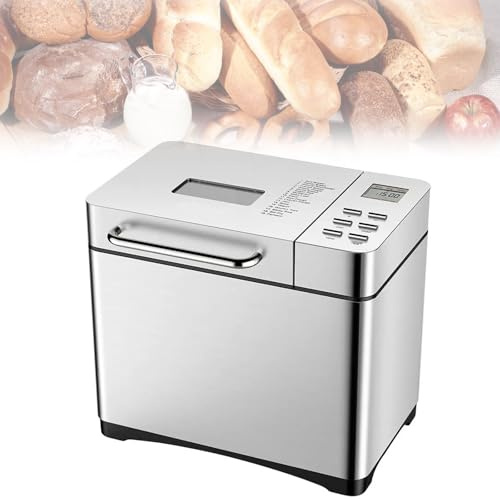GLETSF Macchina per Il Pane Automatica da 650 W, Macchina per la fermentazione del Pane Professionale Intelligente da 1 kg con 17 programmi di Cottura Intelligenti, Timer da 15,