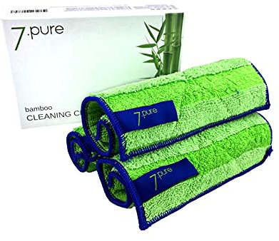 7.pure Panni per la pulizia fibre di bambù | sostenibile | 3 pezzi | 20 x 25 cm | per pulire senza detergenti – antibatterici – non lasciano pelucchi | per pulire senza sforzo