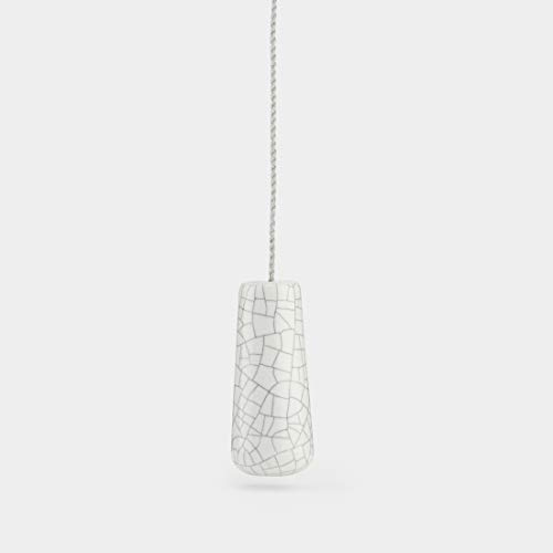 Pushka Home White Crackled Ceramic Pull Cord | Roman Blind Pull | Curtain Pull | Light Pull for Bathroom or Kitchen| 1 metre Cord Included.