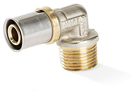 H2O-Flex 16er Pressfitting 90° Winkel, 3/4 Außengewinde Aluverbundrohr 2mm | für Mehrschichtverbundrohr 2,0mm, DVGW zertifiziert, Pressprofil: TH, U und H