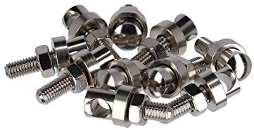 Fix Nippel Strebenbolzen M 5 x 15 mm, Messing verchromt, mit Bohrung 5,3mm, Silber (10er Pack)