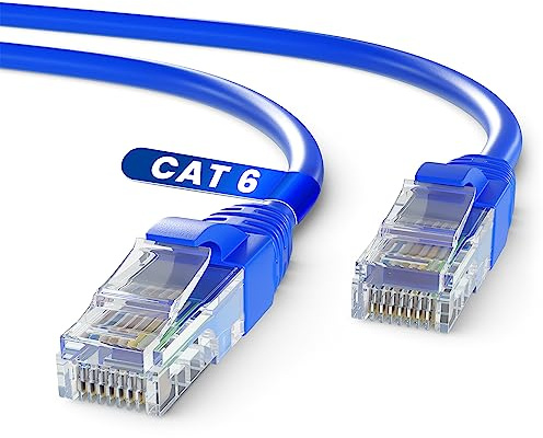 Mr. Tronic Câble Ethernet 5m, Reseau LAN Cat 6 Haut Debit Pour une Connexion Internet Rapide et Fiable | Câble Ethernet Connecteur AWG24, RJ45 UTP CCA (5 Mètres, Bleu)