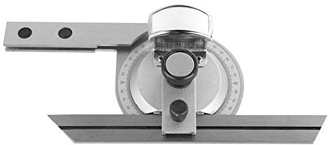 Fishlor Universal Bevel Protractor, 360° Steel Angle Finder Measuring Ruler W/Magnifying Glass Angle Measuring Protractor