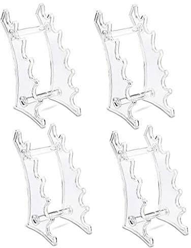Présentoir de stylo, support de porte-stylo en plastique, support de présentoir de crayon détachable, support de pinceau de maquillage de stylo-plume à 6 fentes, transparent 4 pièces