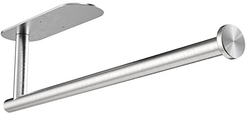 Gewtur Kitchen Roll Holder Under Cabinet, Stainless Steel Self Adhesive Paper Towel Holder Wall Mounted for RV, Pantry, Bathroom