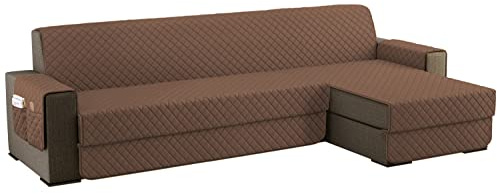 sevi's Sofabezug L Form 250cm Wasserdicht, Sofa überzug Ecksofa Reversibel Kratzfest Fleckenresistent - Sofa Cover für Katzen und Hunden - Hellbraun