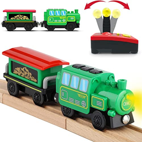 Zubehör für Holzzüge, batteriebetriebener Lokomotivenzug, Ferngesteuerter Zug für Schienenset, leistungsstarke Motorzugfahrzeuge, passend für Schienensysteme Aller großen Marken