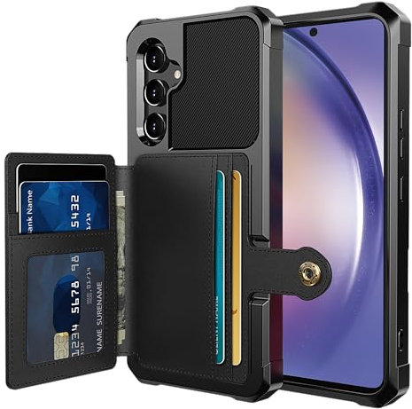 Cazy Coque Compatible avec Samsung Galaxy A54 - Porte-Cartes magnétique - Noir