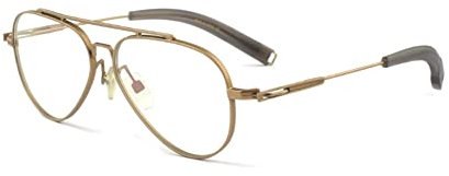 RICCIE Men's progressive multifocal anti-blue light/anti-radiation eye protection glasses, retro pure titanium frame HD aspheric resin lens reader +1.0 to +3.0,02,+1.5
