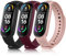 Wanme 3 Stück Armband für Xiaomi Mi Band 5/ Xiaomi Mi Band 6 Armband, Weiches Silikon Atmungsaktiv Ersatzarmband für Amazfit Band 5/ Xiaomi Mi Band 6/ Mi Band 5 Armband (Schwarz+Roségold+Weinrot)