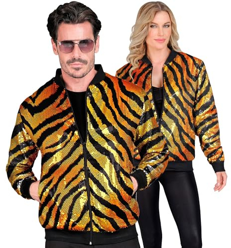 W WIDMANN MILANO Party Fashion - Pailletten Bomberjacke | für Erwachsene, glänzende Kostümjacke für Festival, Karneval und auffällige Party- / Disco-Outfits