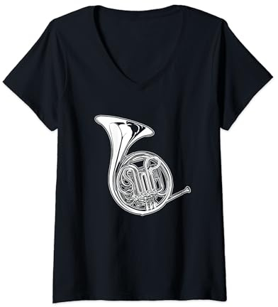 Femme Cor d'harmonie Dessinateur de cor d'harmonie T-Shirt avec Col en V