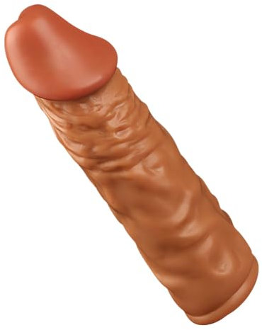 SXOVO Penishülle, Realistischer Dildo Penismanschettenm, Penisverlängerung 30mm Penis Extender, Silikon Penis Sleeve für Penisvergrößerung, Sexspielzeug für Männer