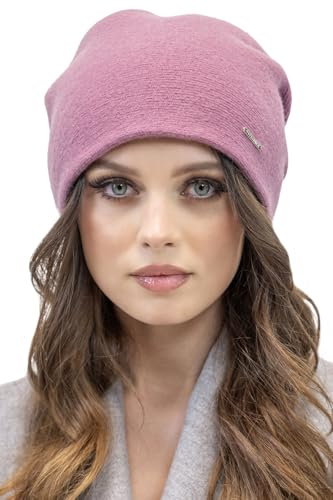 VIVISENCE Damen Beanie Mütze Winter Aus Warmem Wollgarn Klassische Herbst Wintermütze Gemütlich Mit Perfekter Passform DREI Falten Am Rücken Innenfutter Extra Komfort Modell 7085