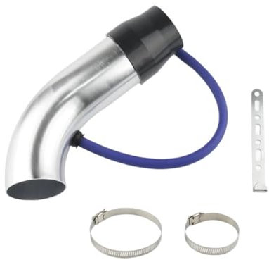 SHIYUNTI Universal Alumimum 3'' 75mm Auto Cold Air Intake System Turbo Induktion Rohr Rohr Silber Schwarz Rot Farbe(Silver)