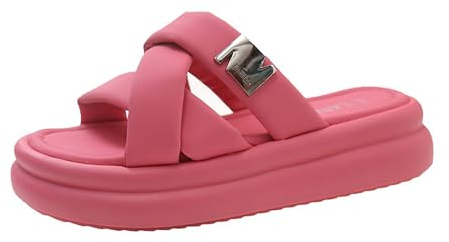 Generico Zoccoli Donna Estive Infradito Bambina 34 Sandali Estivi da Donna con Suola Spessa per Pantofole con Plateau in Gomma per Abbigliamento Esterno Pantofole Ortopediche Donna (Hot Pink, 40)