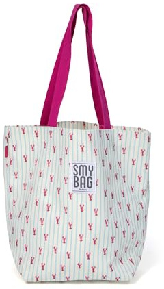 Ponette - Bolsa de Playa Mujer Beach Life - Bolsa Playa Individual con Bolsillo Interior - Shopper Verano a Rayas – Bolsa Piscina, Viaje y Gimnasio – 37x45x19 cm – Marca Española