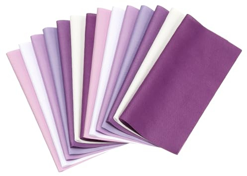 PATIKIL Paquetes de Tela de Algodón, 14 Piezas de 25 X 25 Cm Cuadrados de Tela de Color Sólido Precortados para Coser Patchwork Quilting Manualidades Diy, Morado