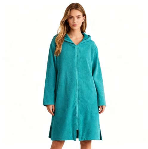 DiaryLook Kapuzen-Badeponcho mit Reißverschluss | Schnelltrocknender Surf-Poncho Microfiber Handtuch für Strand/Schwimmbad | Umkleidehilfe bei Wassersport & Schnorcheln | Damen & Herren