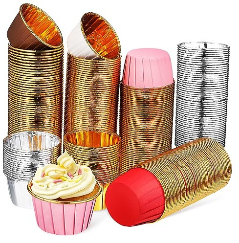 MOTHNUR 300piezas Vaso Enrollable Laminado Para Muffins Envoltorios Multiusos Para Cupcakes Capacillos Antigrasa Para Muffins Para Fiestas y Celebraciones