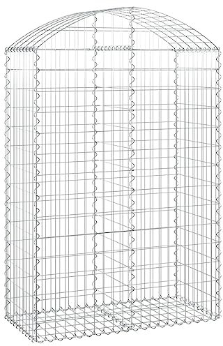 Panier de Gabion, Panier à Pierre Gabion Mur de Soutènement Clôture de Jardin arqué 100x50x140/160 cm Fer galvanisé