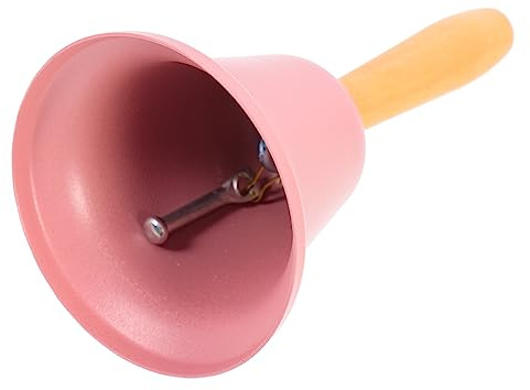 VALICLUD Campanas Navideñas De Metal 6.5 Cm De Diámetro Mango De Madera Rosa Timbre Manual Retro para Restaurante Hogar Barra Decoración Festiva Set Único