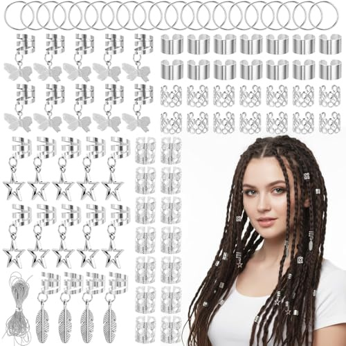 90 stycken hårsmycken silver dreadlock smycken hårringar justerbar pirat gyllene hårsmycken för flätor hår smycken ringar hår hårpärlor clips festival hårtillbehör smycken charm flättillbehör