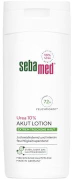 Sebamed Urea 10% Akut Lotion extrem trockene Haut 200 ml, spendet 72 Stunden Feuchtigkeit, juckreizlindernd und intensiv feuchtigkeitsspendend, Bodylotion für Damen und Herren