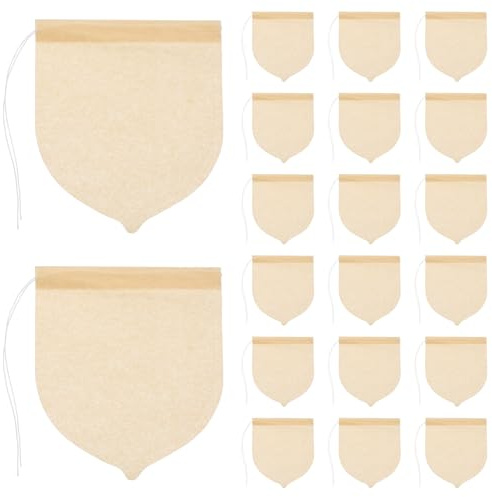 STOBAZA 100 Sachets de Thé Jetables à Cordon en Papier Filtre de Pâte à Bois Beige, Facile à Remplir Retirer, Filtre à Thé pour Infusion et Épices, Lot de 100 Pièces
