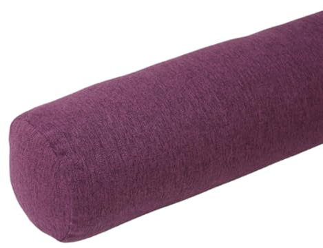 Almohada cilíndrica para cuello redondo, almohada cervical cilíndrica con funda de lino extraíble y lavable, almohada transpirable para cuello redondo, cojín de apoyo lumbar para piernas y rodillas