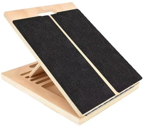 Bosiyrggrl Per Attrezzatura da Palestra Domestica, Tavola Inclinata in Legno Regolabile per Allenamento di Equilibrio Yoga, Allungatore per Polpacci e Caviglie, Attrezzatura per Pilates.