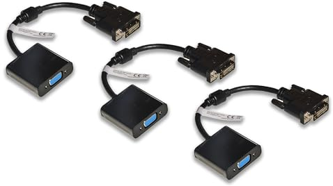 LINK LKADAT12103 - Confezione da 3 Pezzi Adattatore Attivo Video DVI-D (24+1) Maschio a VGA 15 Poli Femmina – Convertitore Video Full HD 1080p per PC, Monitor e Proiettori