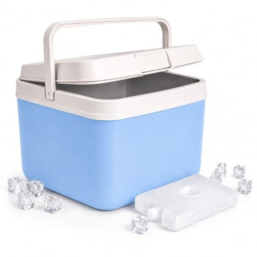 Contenitore refrigerante di alta qualità, 15 l, con batteria di raffreddamento mobile e elemento di raffreddamento, massima capacità di raffreddamento e lunga freschezza, borsa termica (blu)