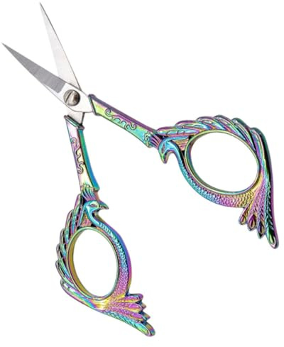 DECHOUS Ciseaux à Sourcils en Acier Inoxydable, Ciseaux de Beauté Vintage Légers et Solide, pour Tailler et Broder Style Simple et Chic