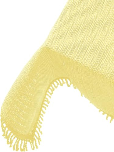 Brandsseller Gartentischdecke 130x160 cm Tischdecke mit Fransen Outdoor Tischtuch rechteckig Weichschaum für Garten, Terrasse, Balkon wetterfest rutschfest - Creme