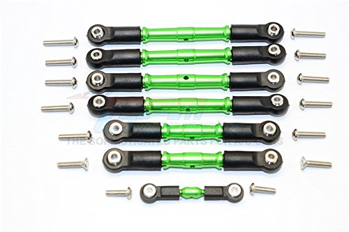 GPM For Traxxas Slash 4X4 & Telluride 4X4 Upgrade Parts Aluminium Completed Turnbuckles With Plastic Ball Ends - 7Pcs Set Green