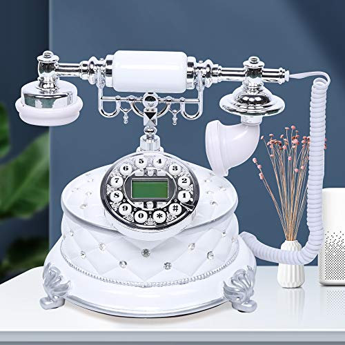 Téléphone Rétro Antique en Résine FSK/DTMF Téléphone Filaire Analogique avec Caller ID Multifonction Automatique IP pour Maison Bureau ou Boutique de Bijoux