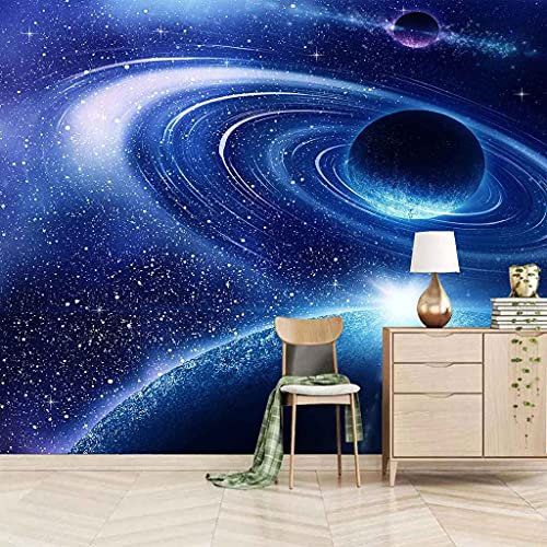 FVGKYS Wandbilder Schlafzimmer Erwachsene Kinder Tapete Plakate 3D Sternenhimmel Des Blauen Universums Selbstklebend Wandgemälde Wandtattoo Kunst Dekoration Für Wohnzimmer Küche Wanddekoration 200x150