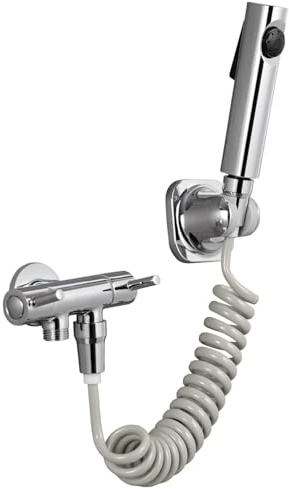 Bidet Handbrause Toilette Bad für Armaturen WC mit G1/2 Ventil Toilette Adapte Waschen Edelstahl Duschkopf Bidet Windel Dusche Tierbad Wasserspar Wand waschen