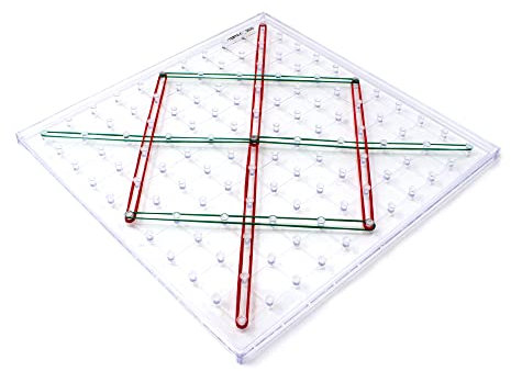 Learning Resources Transparent Geoboard with Rubber Bands, 11 x 11 Pins, Durable Plastic Pins, Maths Educational Toy for Geometry Learning, Ages 5+