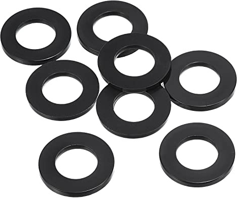 PATIKIL 8 Piezas Arandela Plana de Nylon, M14 Arandela Plana de Plástico Redondo Juntas Toricas para Tubería Manguera Sujetador Perno, 27mm x 2.5mm (OD*Gorsor), Negro