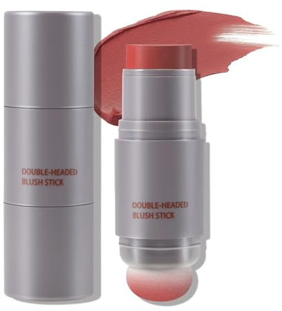 Boobeen Creme Rouge Stick Doppelkopf Leichtgewicht Langlebige Farbe Natürliche Rouge Makeup Stick Multi Gesicht erröten für Wange, Lippe und Auge